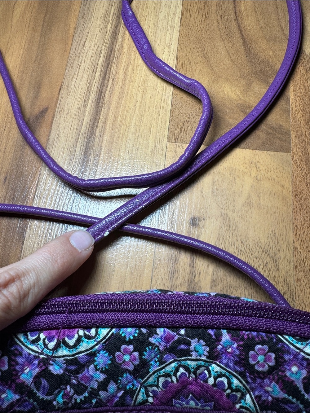 Vera Bradley Purple Floral Crossbody Bag - Quilted Fabric - Picture 3 of 11